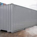 gray 40 foot roll up container