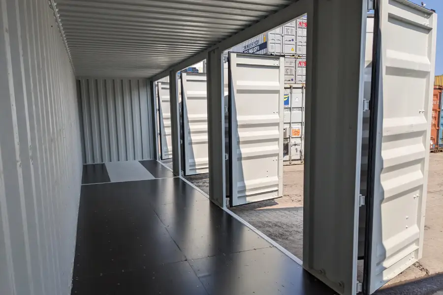 light grey 40 shipping container side doors