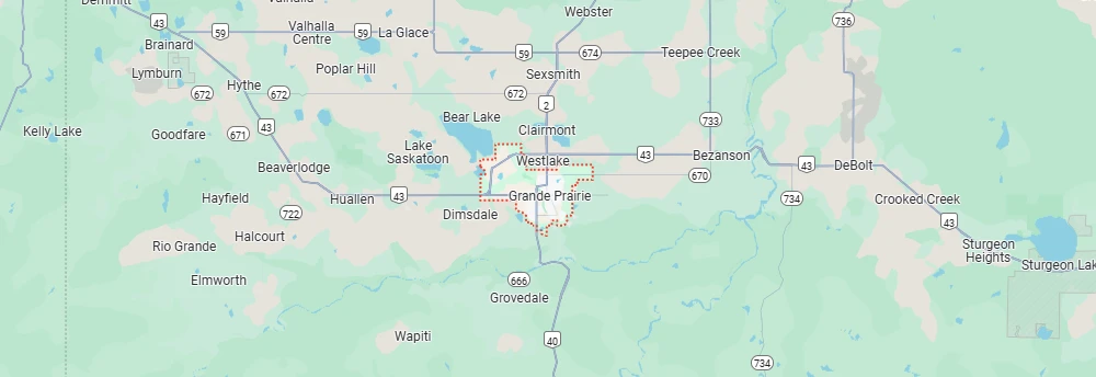 Map of Grande Prairie