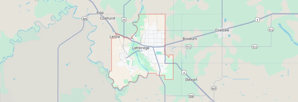 Map of Lethbridge