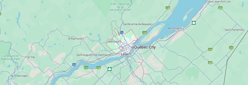 Map of Quebec City and its neighbourhoods