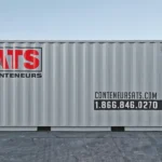 Profil latéral d’un conteneur maritime de 20 pi en location chez Conteneurs ATS