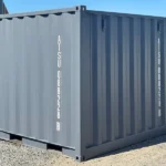 Side profile of a mini 8-ft new shipping container from ATS Containers