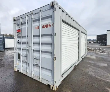 Conteneur d’entreposage usagé 20 pieds avec deux portes roulantes – gris pâle