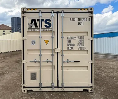 New damaged 40ft high cube shipping container on clearance.