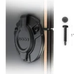 Prise électrique extérieure NOCO (prise electrique) fixée sur paroi isolée de conteneur avec vis autoperceuses, entrée d’alimentation propre par Conteneurs ATS.