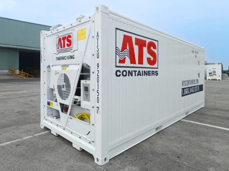 Conteneur réfrigéré (reefer) — unité isotherme pour entreposage à température contrôlée, idéale pour produits alimentaires et chaîne du froid.