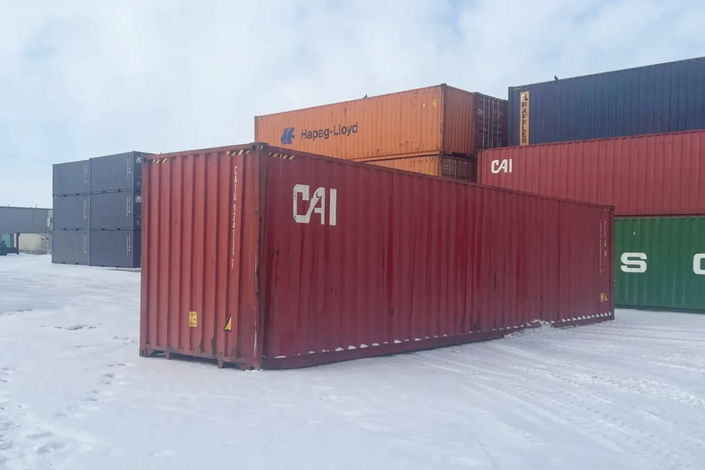 40 high cube used sea can on clearance ln Edmonton left side view
