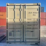 New 40ft high cube sea can in Edmonton featuring secure lockbox.