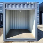 10 ft mini container with roll-up door open showing interior space