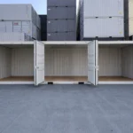 40ft High Cube container with three 10ft wide lateral side doors open for maximum cargo access.