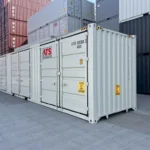 Conteneur d'expédition « un voyage » (neuf) de 40 pi en acier Corten avec portes frontales et latérales sécurisées.