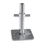 Heavy-duty adjustable shipping container leveling leg.