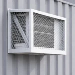Protective AC cage installed on a Job Box container