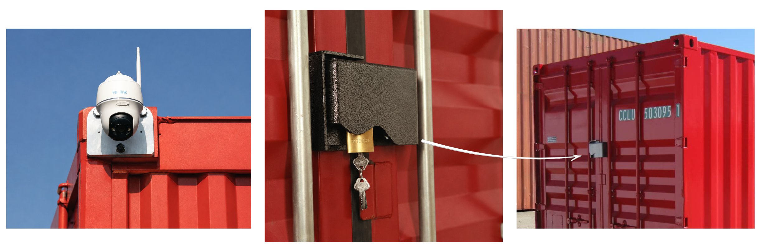 Lockbox and camera setup on the shipping container for extra security