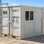 Conteneur bureau de 9 pieds utilisé sur un chantier
